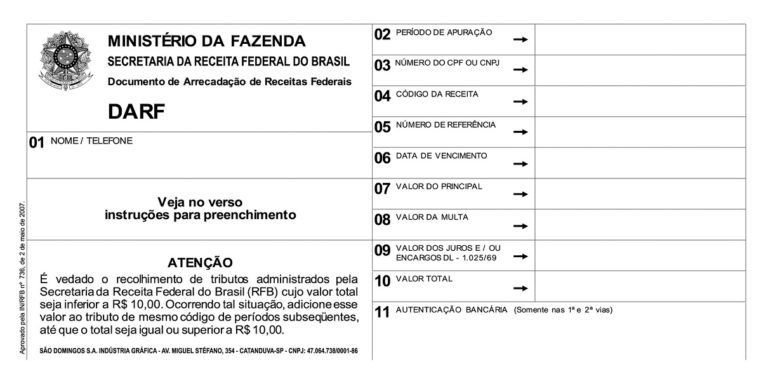 Darf 1734 Código Da Receita Emissão Pagamento O Que é Dicas 2190